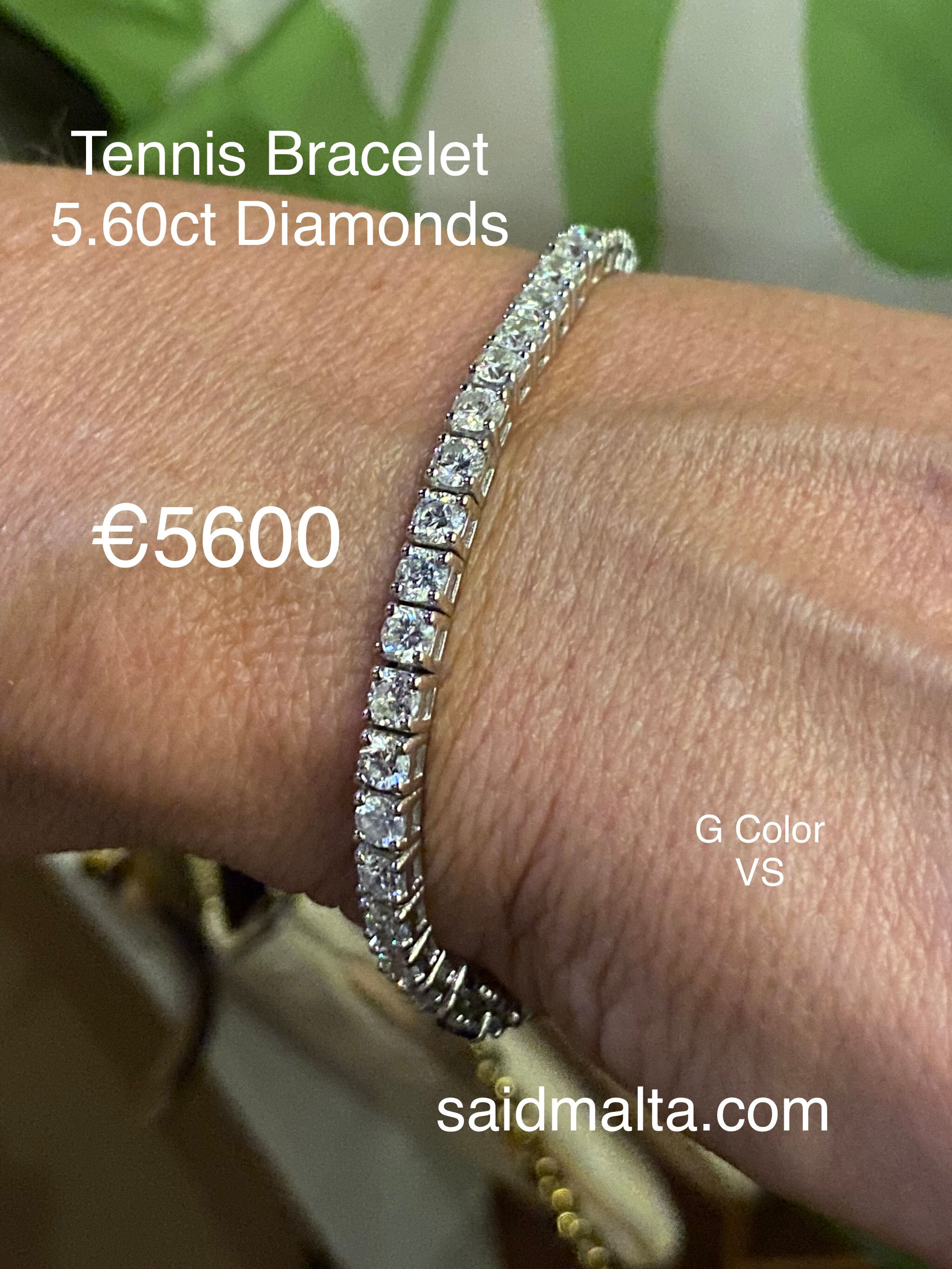 5.60ct Diamond Tennis Bracelet