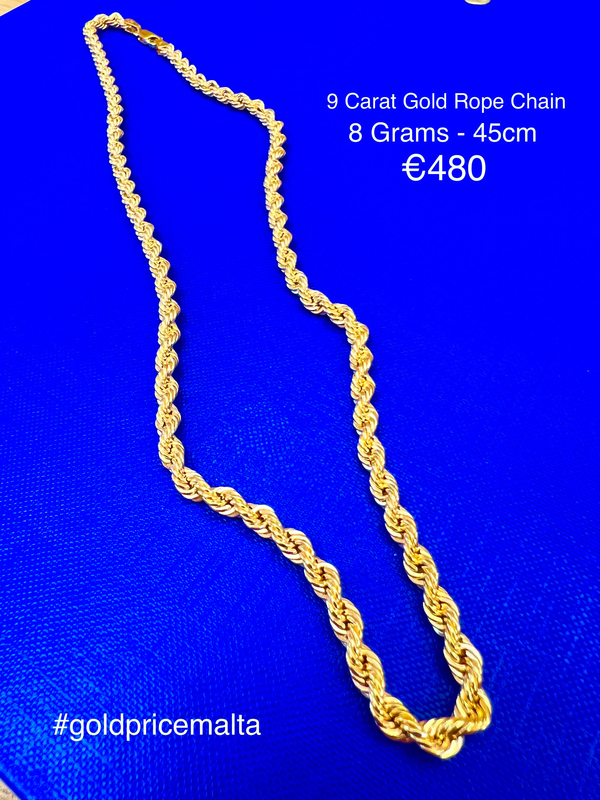 9 Carat Gold Rope Chain