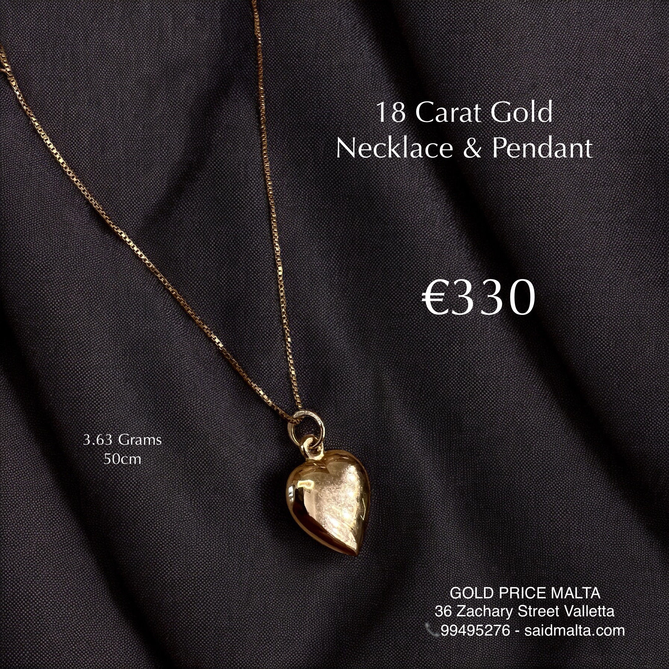 18 Carat Gold Necklace & Pendant