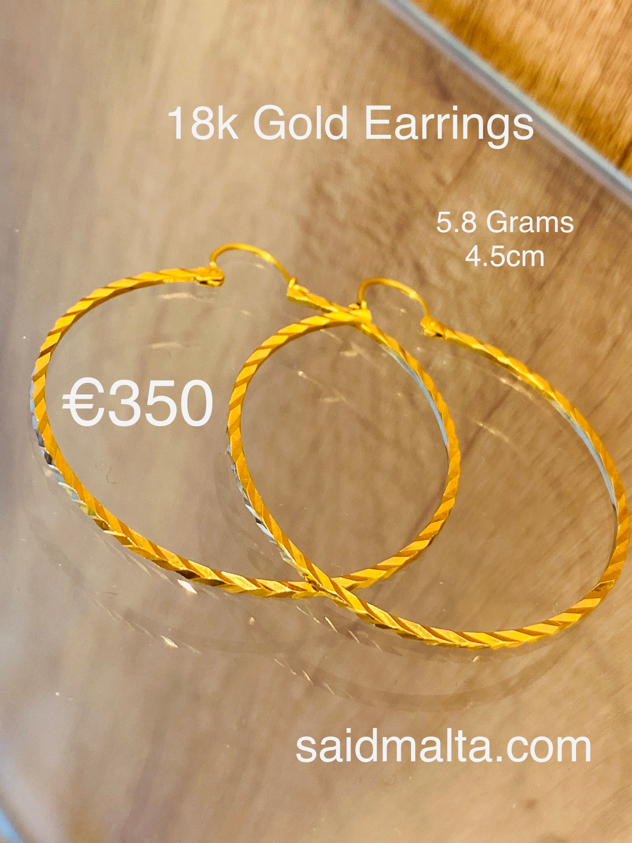 18 Carat Gold Earrings