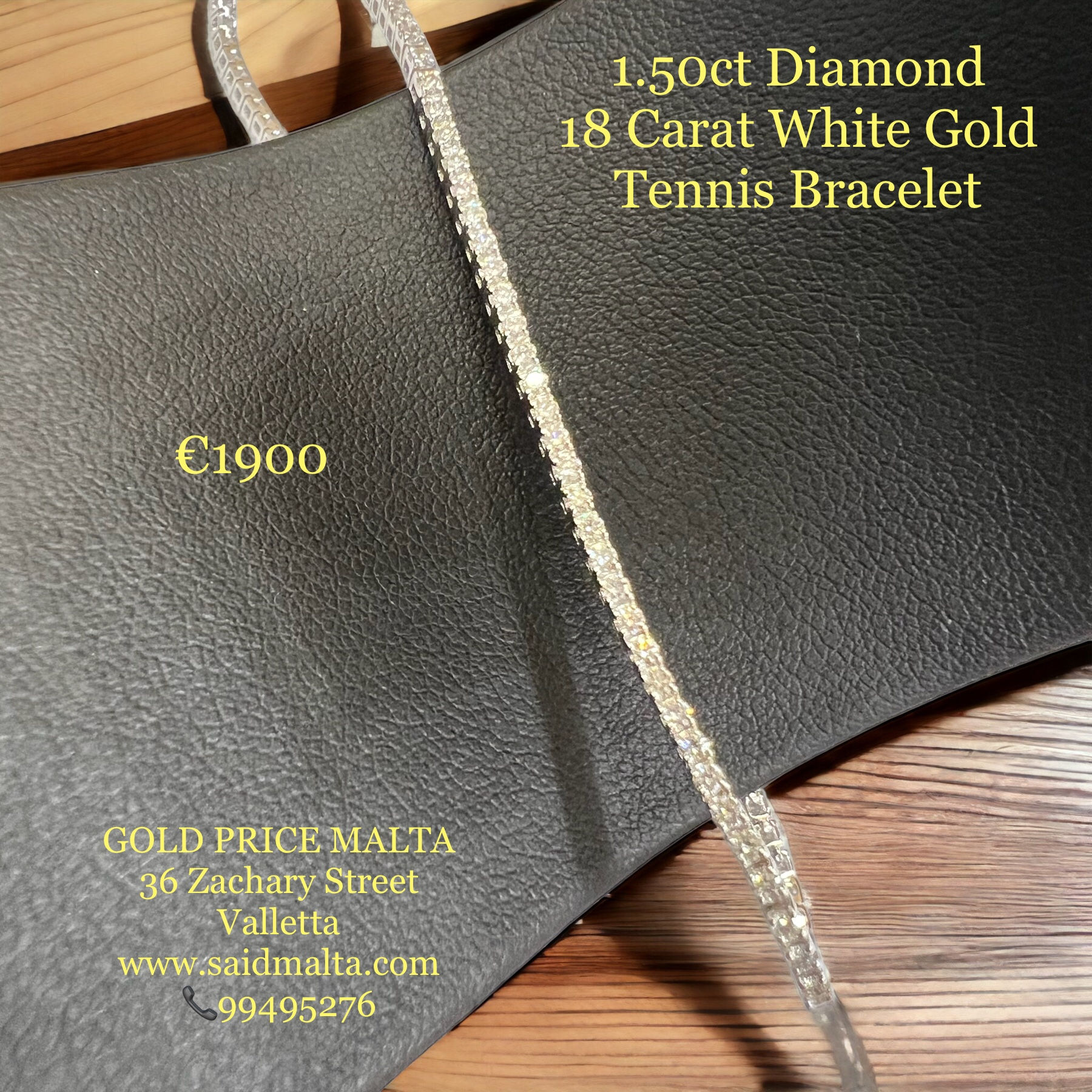 1.50ct Diamond 18 Carat White Tennis Bracelet