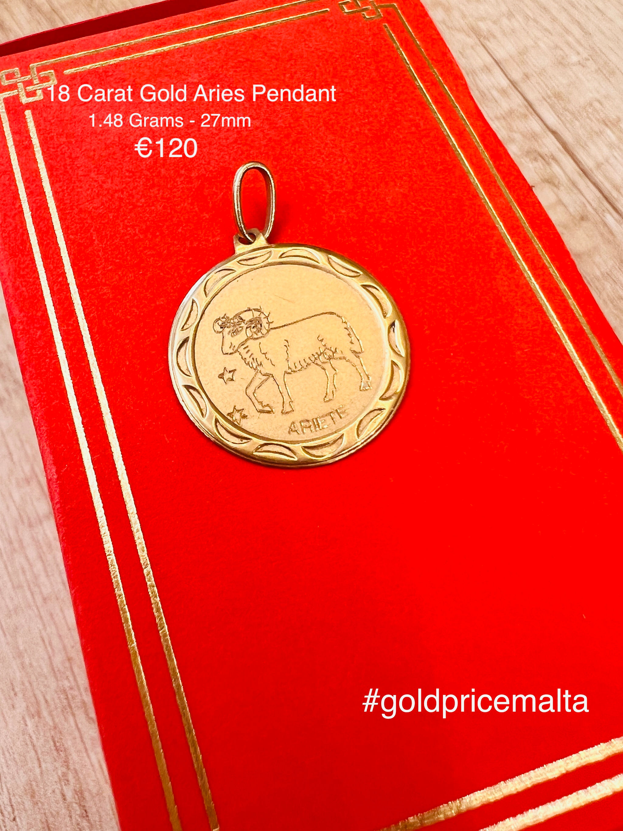 18 CaratGold Aries Pendant