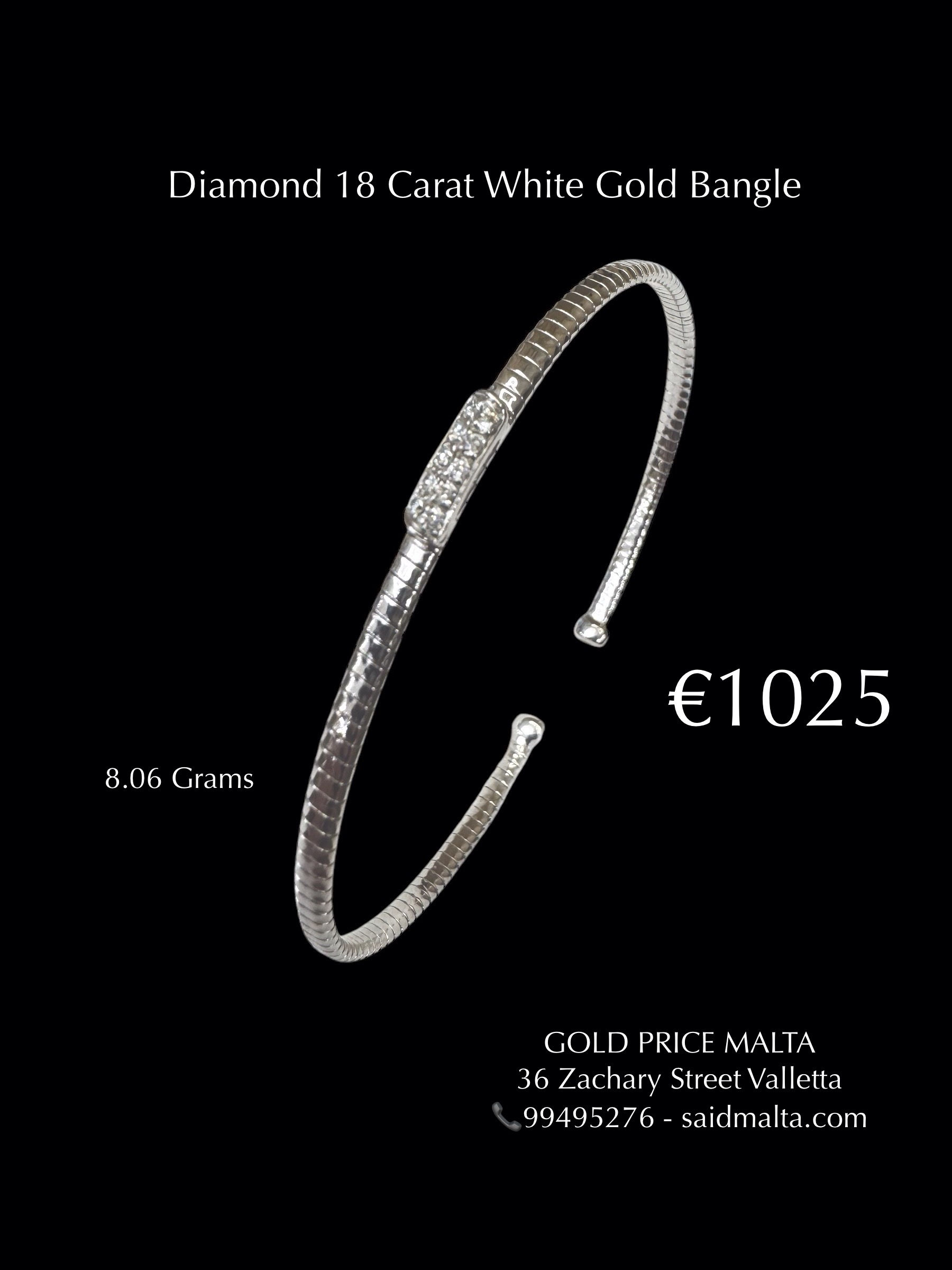 Diamond 18 Carat White Gold Bangle