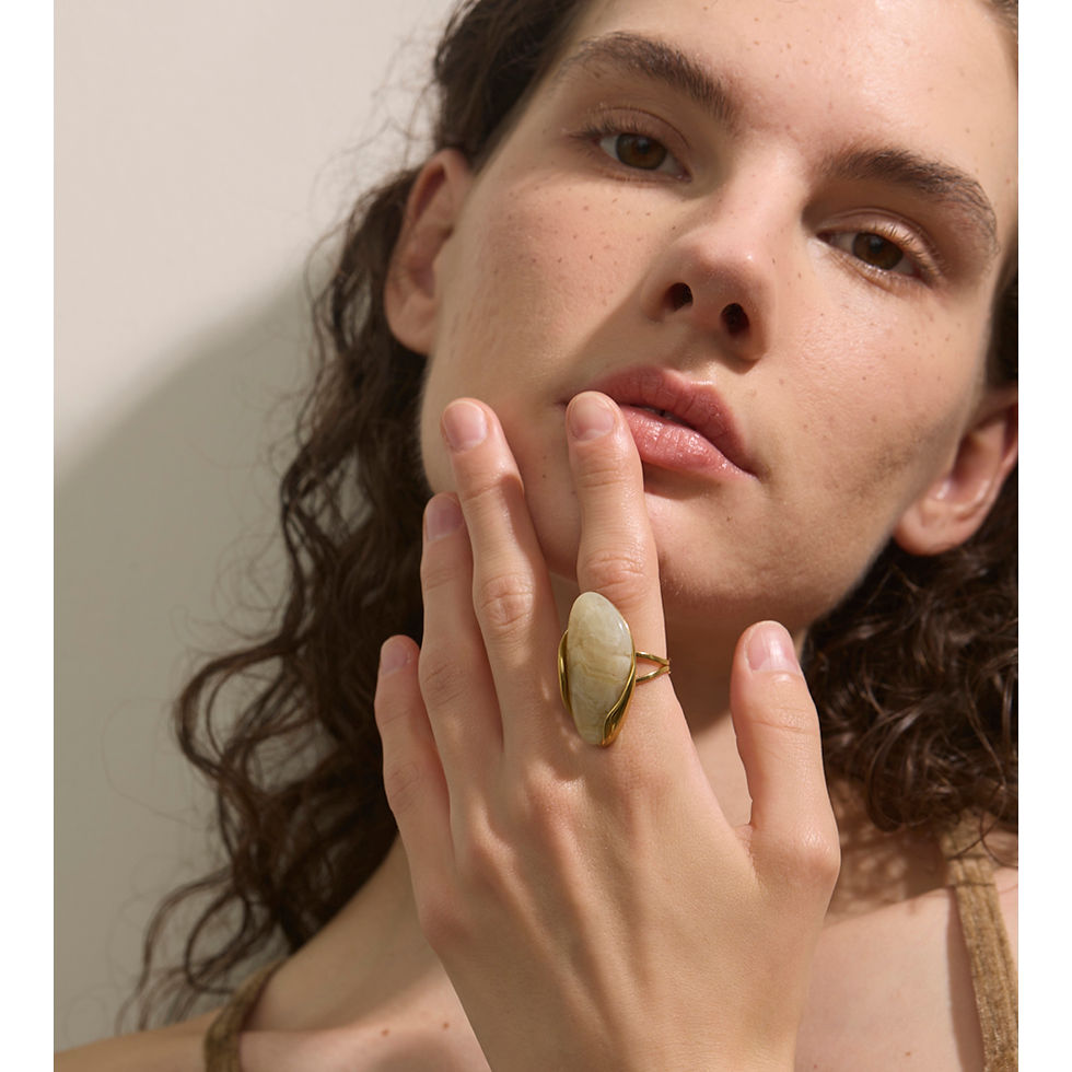 Thumbnail: Natural Stone Ring Adjustable