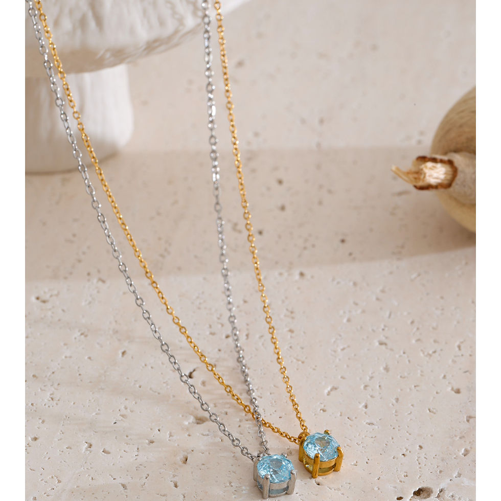 Thumbnail: Delicate Zirconia Drop Necklace