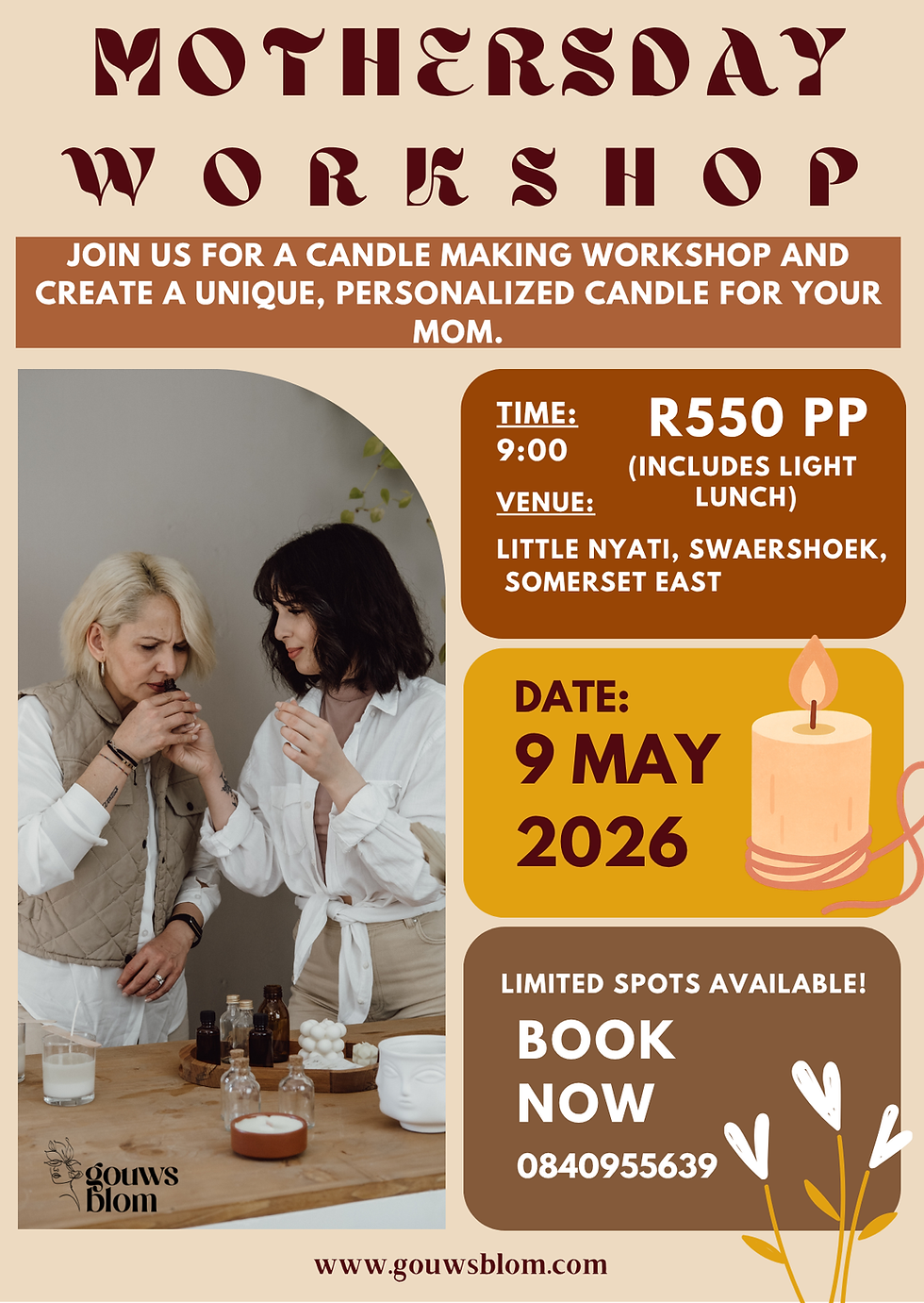 Mother's day candle workshop