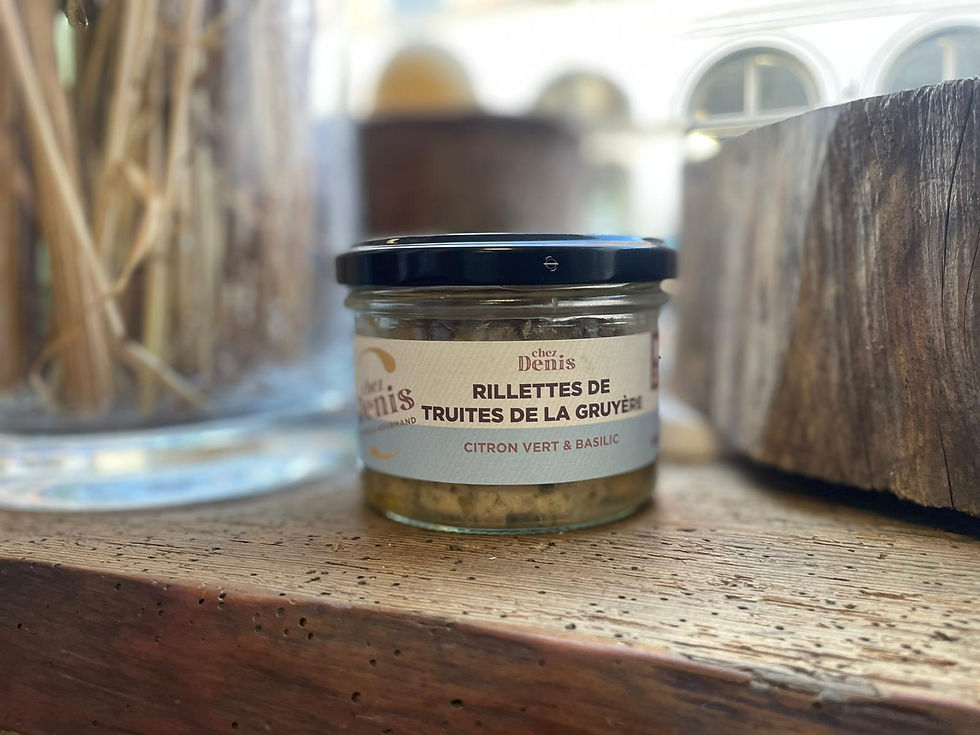 Rillettes de Truites de la Gruyère, Citron Vert & Basilic "Chez Denis", Suisse, Corbières, Chez ékho Moudon