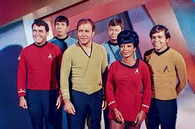 Star Trek crew in dress