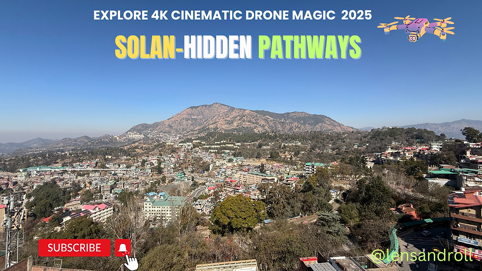 Drone's-eye view of Solan's hidden pathways, showcasing the town's stunning landscapes and architecture. Perfect for explorers and photography enthusiasts.