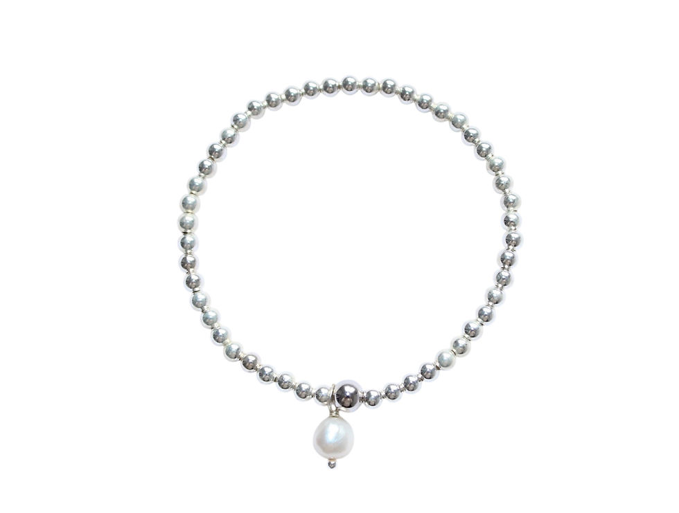 925 sterling silver beaded freshwater pearl pendant jewellery bracelet