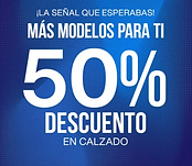 50% de descuento en mercancía seleccionada.