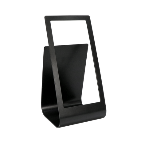 Expositor negro para exponer información en el local