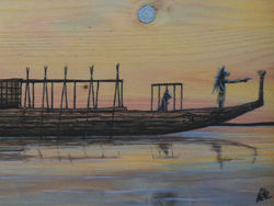 Detalles de la barca solar de Ra