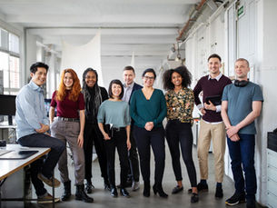 International workforce team representing Germany’s changing labour market