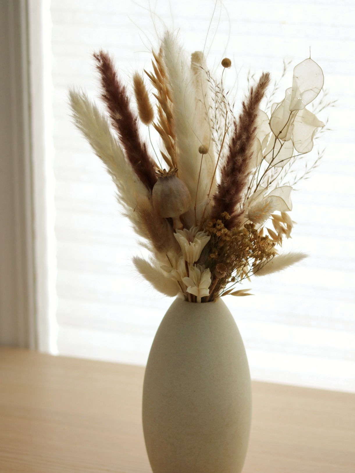 Tall Neutral Stoneware Vase