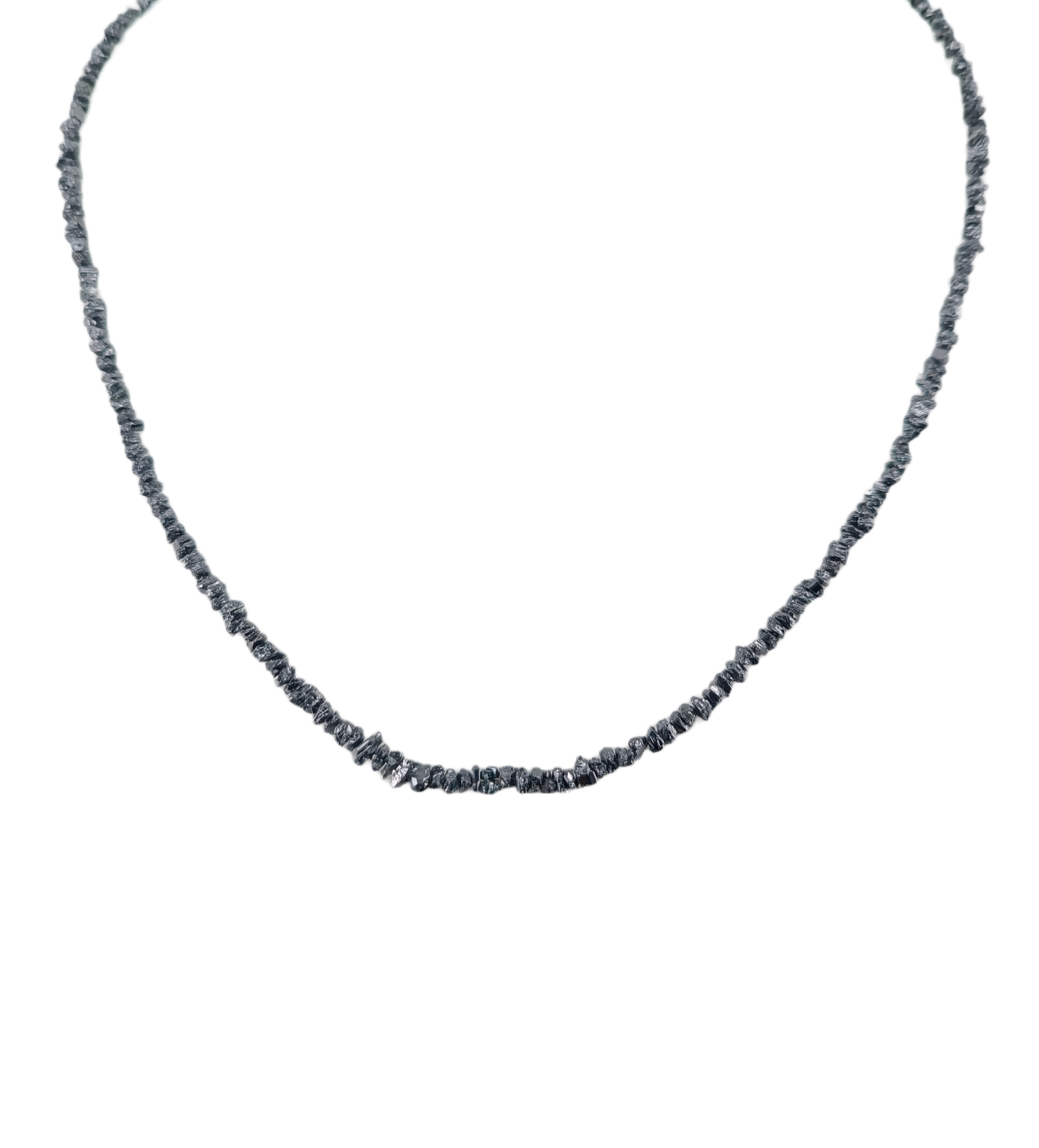 Rohdiamantkette - Collier in schwarz
