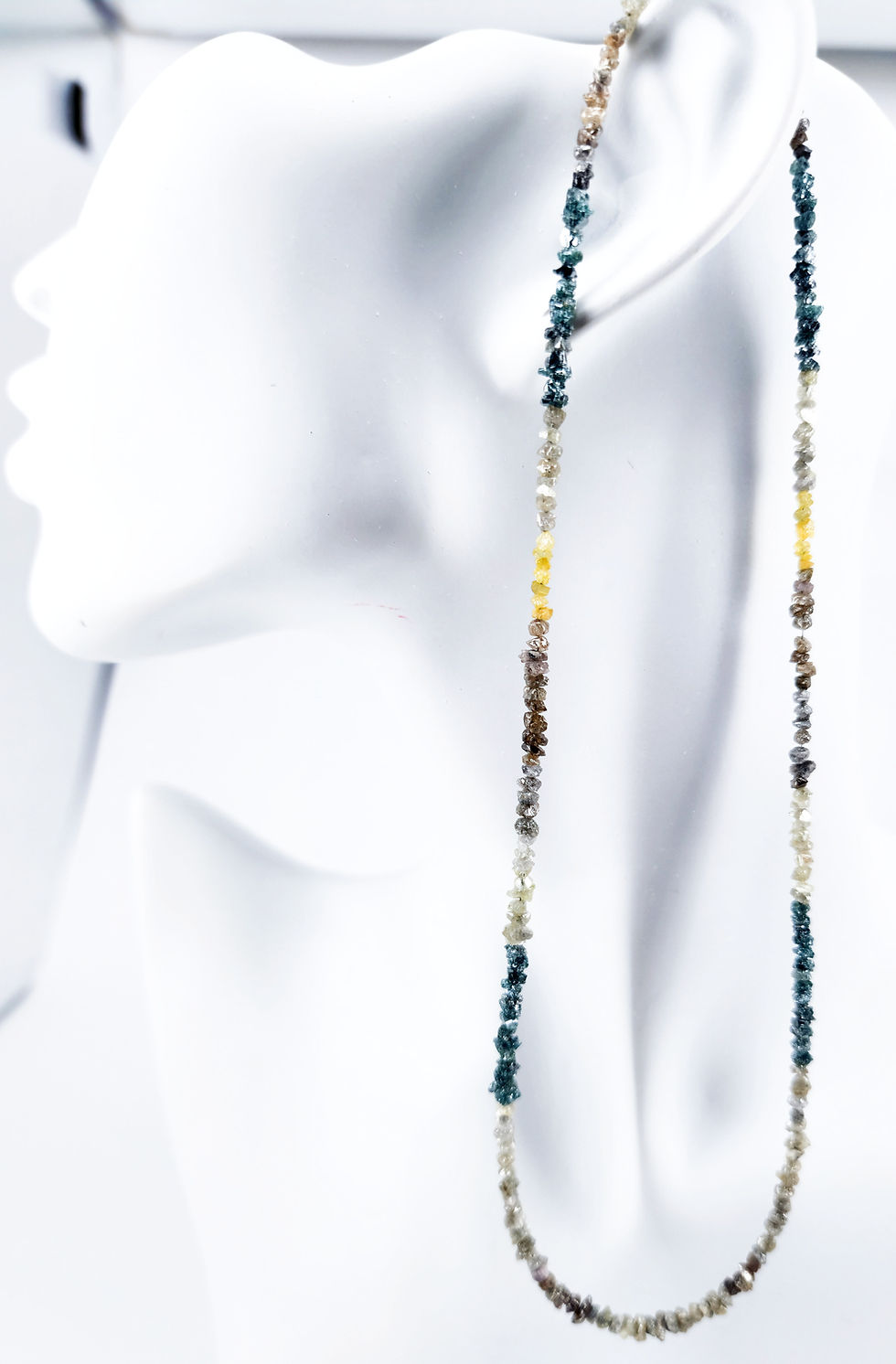 Miniaturbild: Rohdiamantkette - handgefertigtes buntes Collier - sehr selten