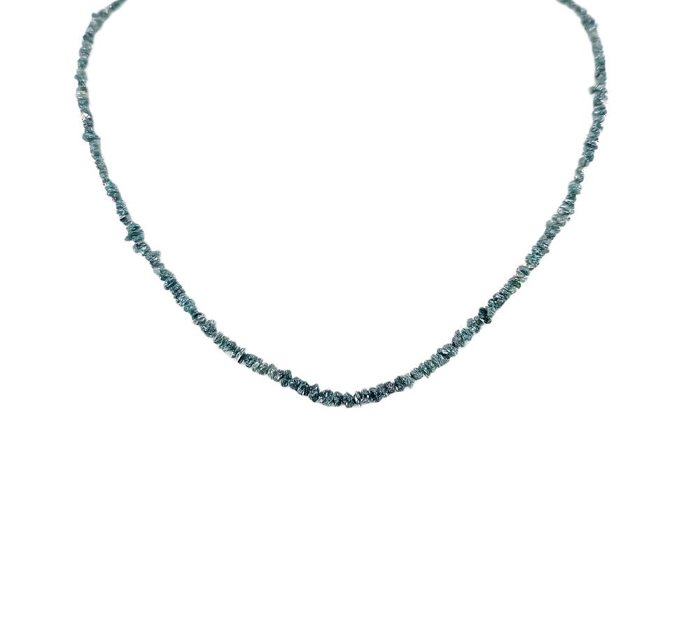 Miniaturbild: Rohdiamantkette - Collier in blau/türkis