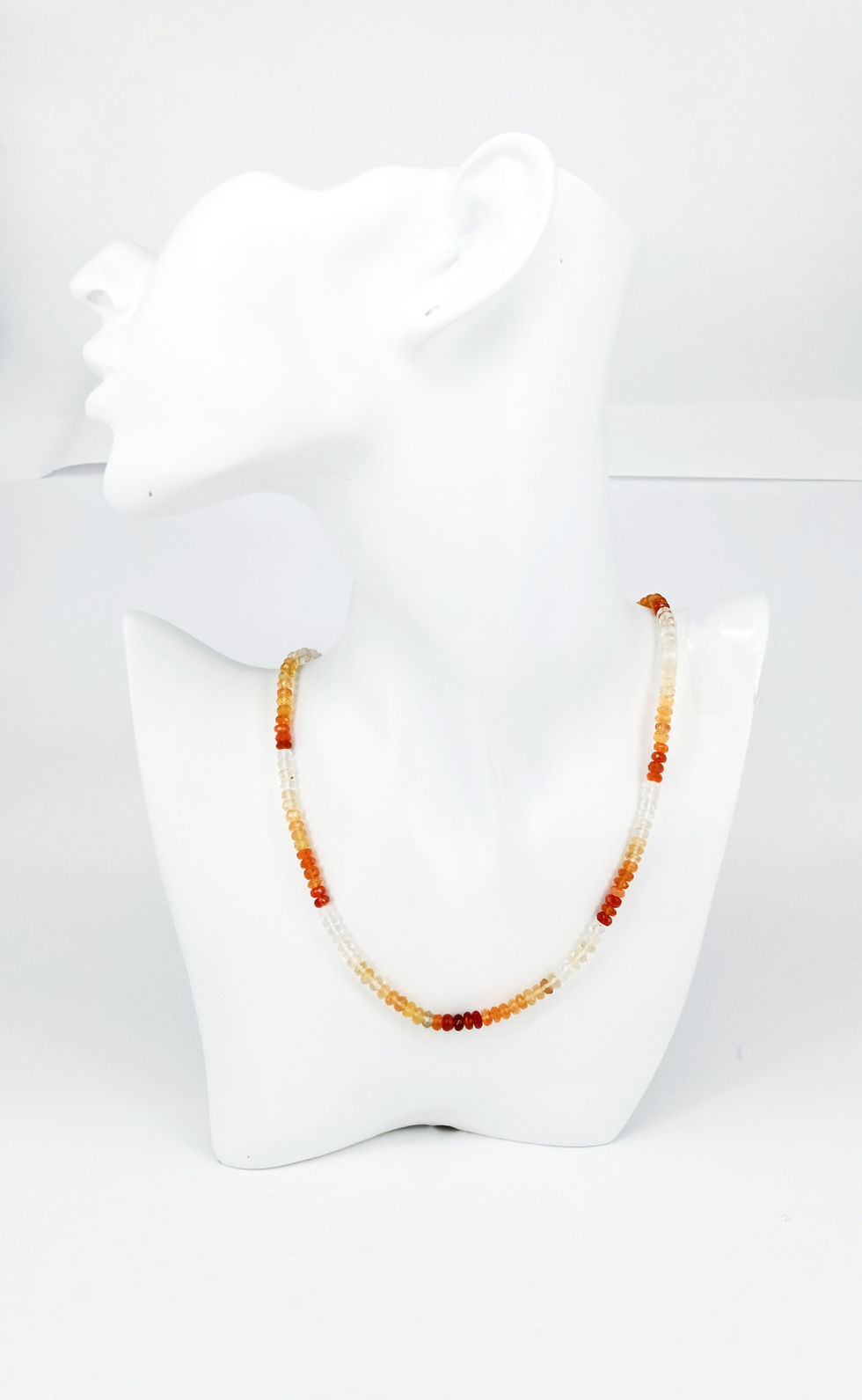 Thumbnail: Gemstone necklace fire opal - faceted multicolored spherical