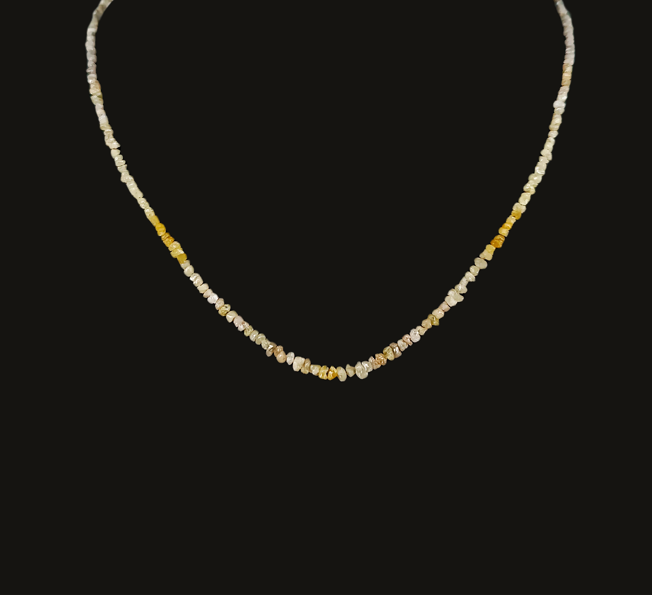 Rohdiamantkette - handgefertigtes buntes Collier - sehr selten