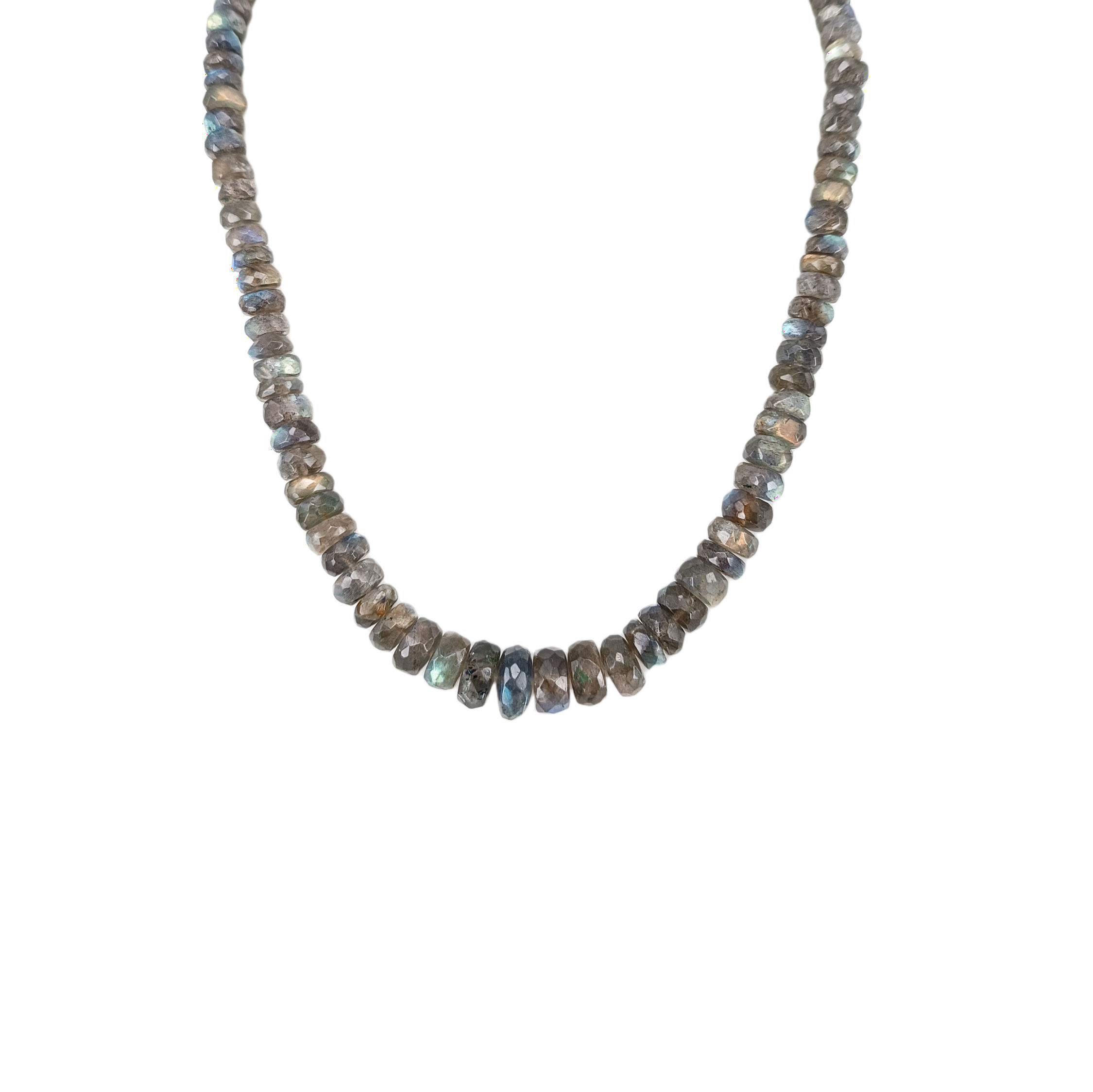 Edelsteinkette Labradorit - facettiert mehrfarbig rondellförmig
