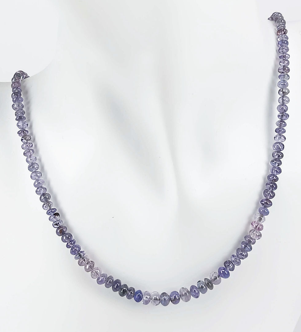 Miniaturbild: Edelsteinkette Saphir - rondellförmig blau schattiert