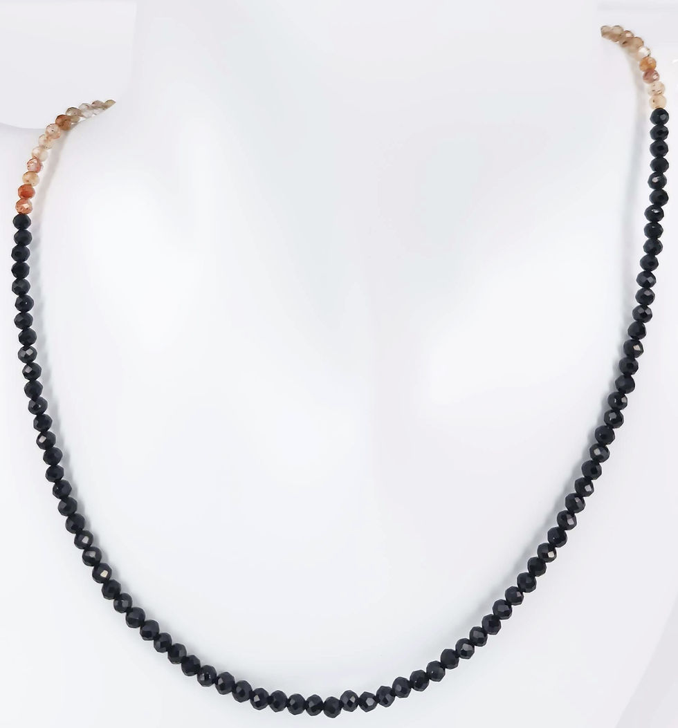 Thumbnail: Gemstone necklace sun stone to spinel - faceted two-tone spherical large