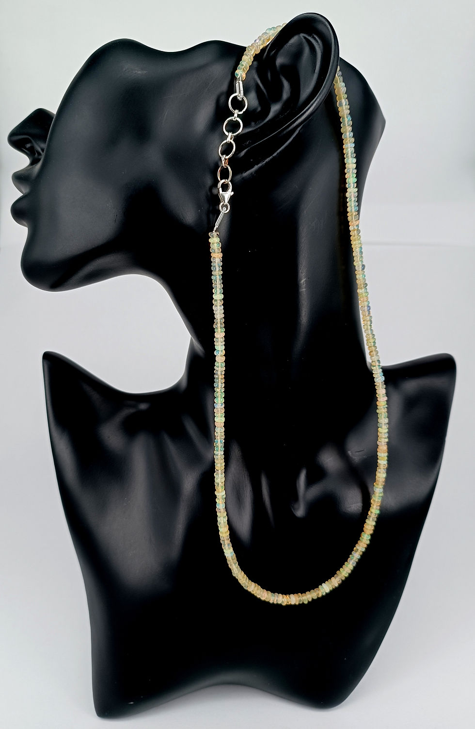 Miniaturbild: Edelsteinkette Opal - mehrfarbig rondellförmig
