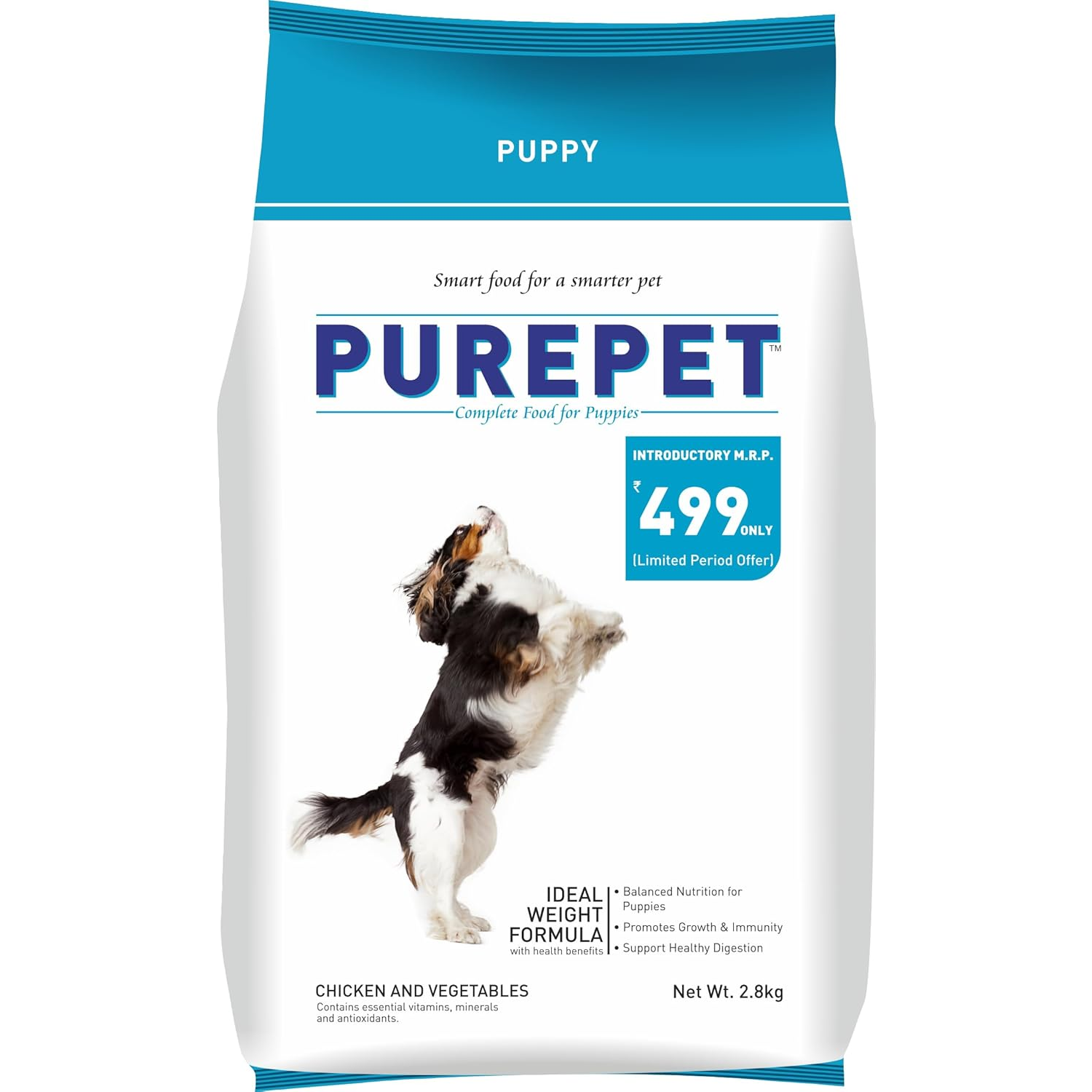 Purepet Puppy Dry Dog Food Chicken & Vegetable Flavour 2.8 kg Pack