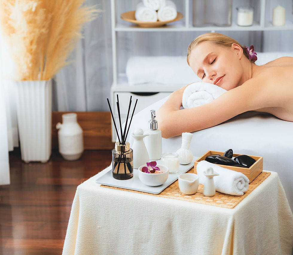 Relaxing woman enjoys Thai Wellness Sanctuary massage