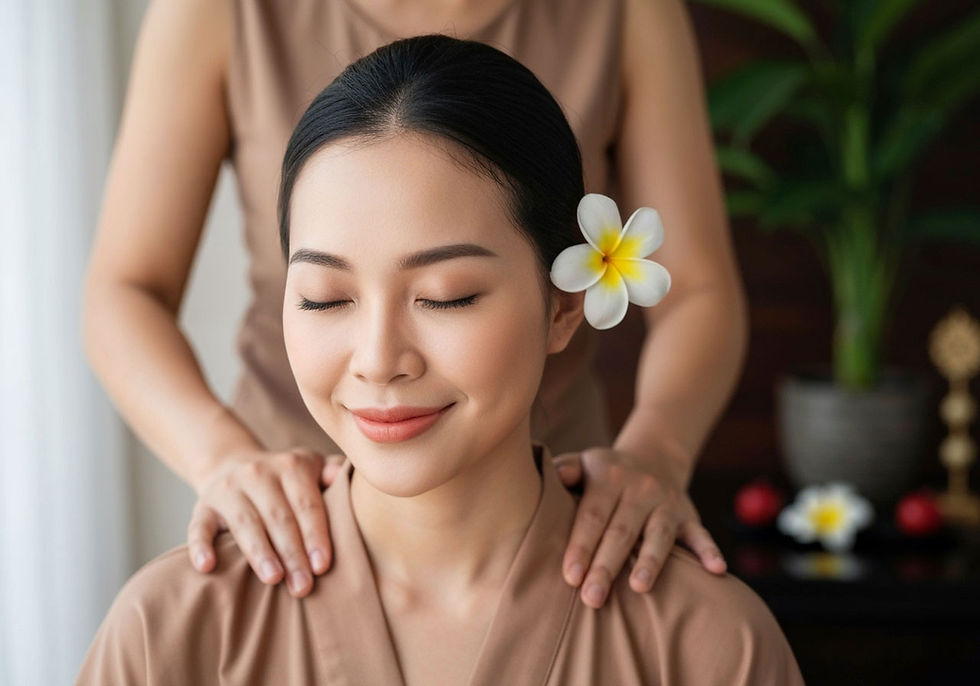 Relaxing shoulder massage at Thai Wellness Sanctuary