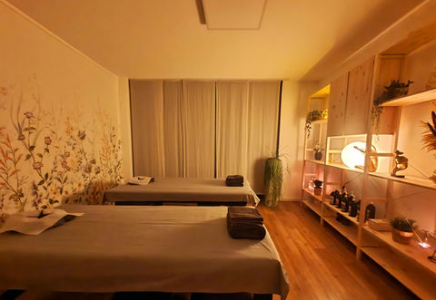 Serene Thai massage room, ready for clients