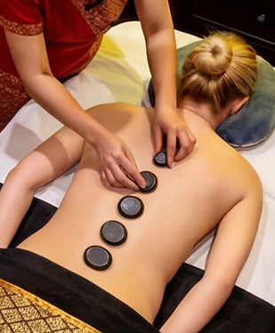 hot stone massage top view