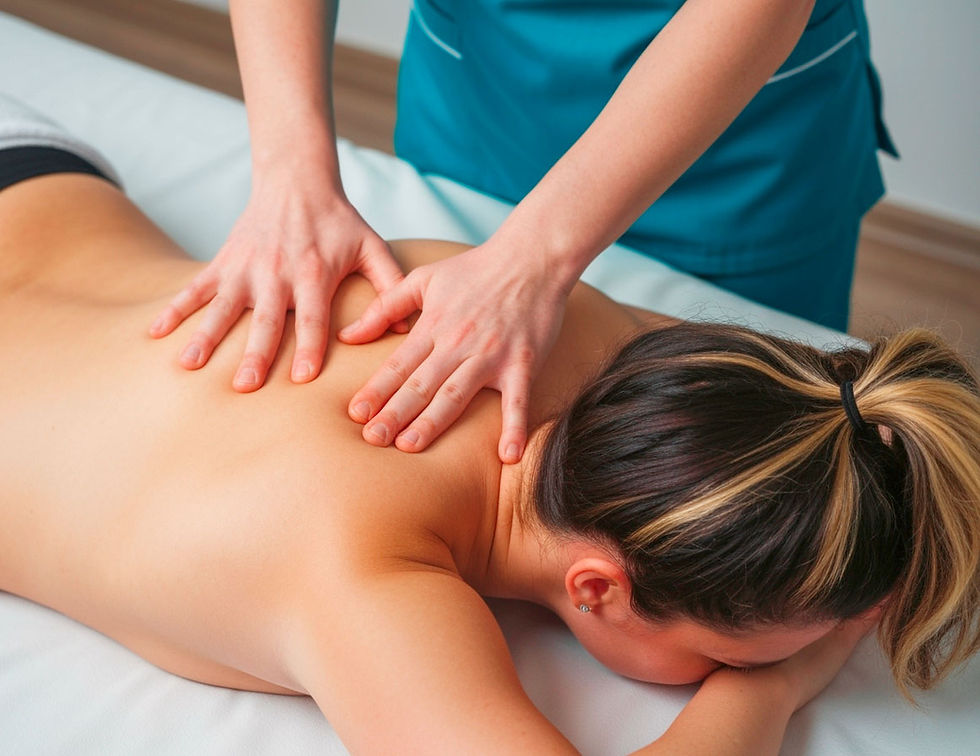 Relaxing back massage therapy session