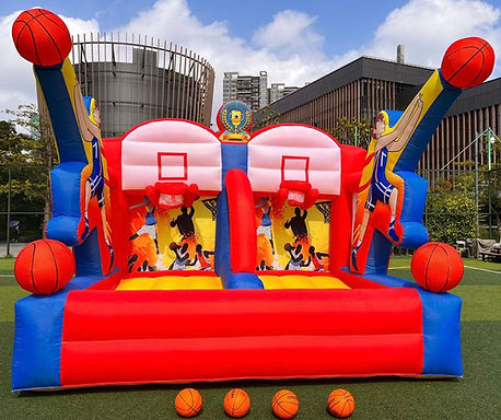 2 Player Basketball Inflatable Orange & Blue