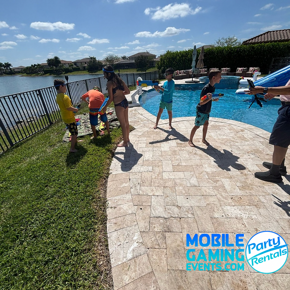 Water Gun Fight - party rental - waterslides - 954-408-1881 - Miami - Boca - Davie - Sunrise - Plantation