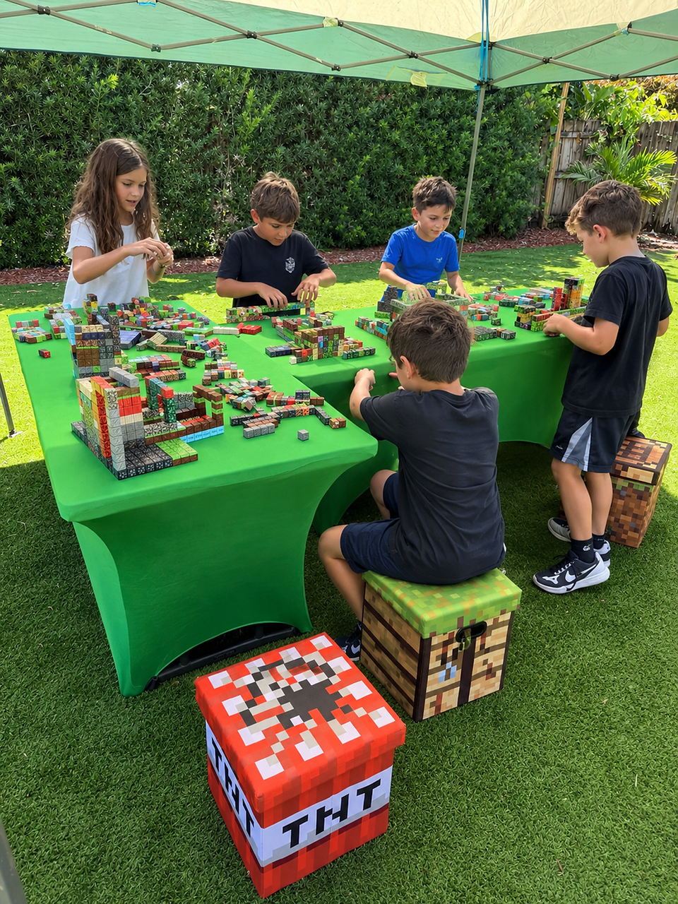 Mobile Gaming Events Minecraft Party Florida – colorful cube-block building experience for kids’ birthdays and special events – Miami – Fort Lauderdale – West Palm Beach – Naples – Orlando – Tampa – 954-408-1881