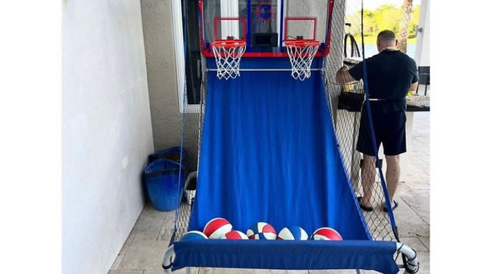Two-player basketball shootout set up at an event