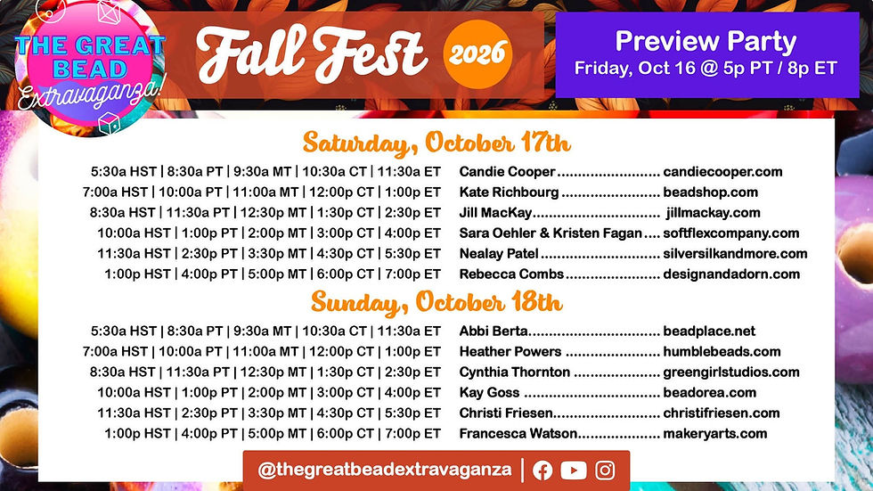 The Great Bead Extravaganza Fall Fest 2026