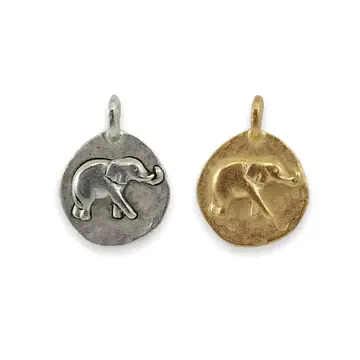 Organic 18x16mm Elephant Charm 2610 Pack Of 6