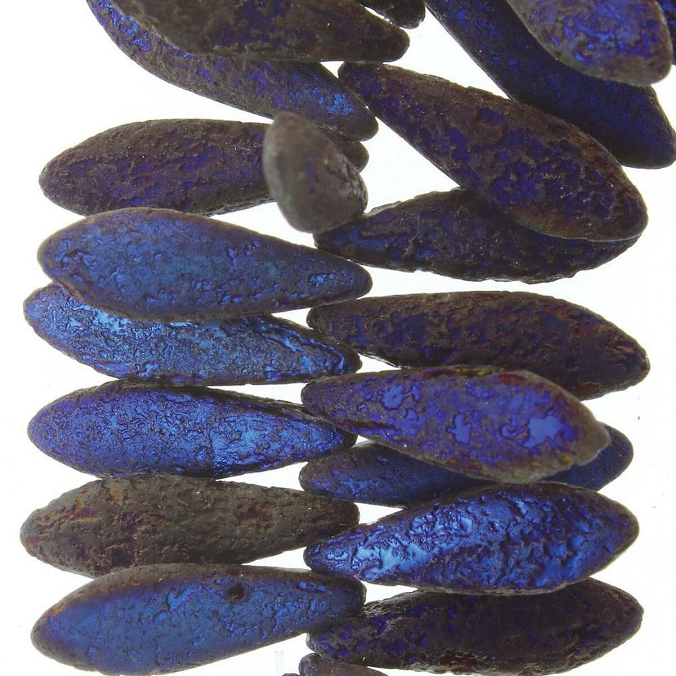 Thumbnail: 5x16mm Etched Jet Full Azuro Dagger Bead Strand DGR51623980-22283