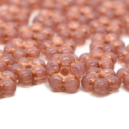 5 MM Dusty Rose Forget Me Not Spacer Bead With Copper Finish 1520/SPA