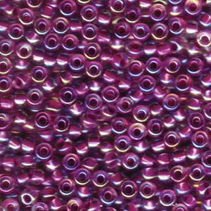 Size 6 Raspberry Lined Crystal AB Seed Bead 6-9264