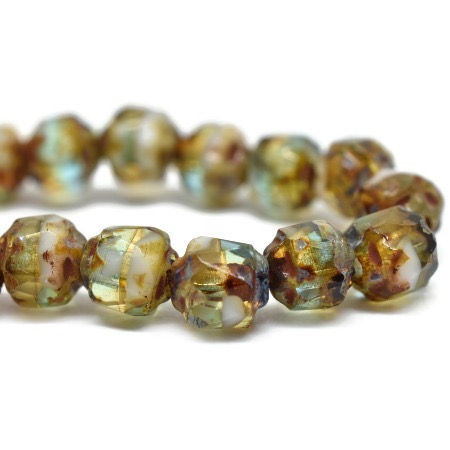 4 MM Sky Blue, Yellow, And White Cathedral With Picasso Finish CT4/041