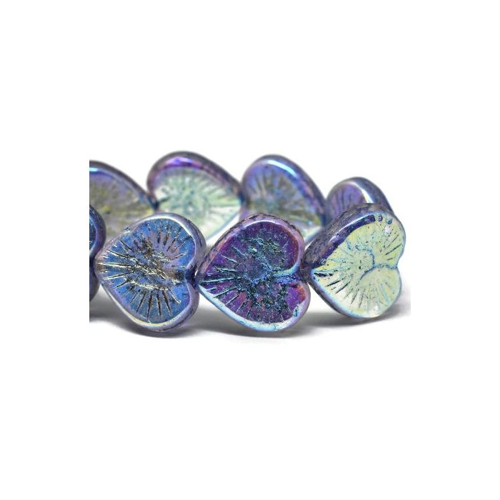 14mm Thistle Flaming Heart Bead With AB Finish 0739/HEA