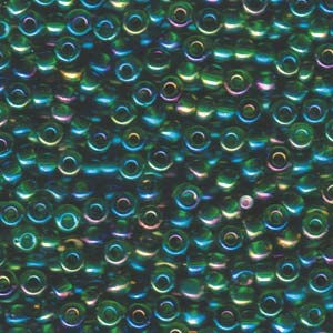 Size 6 Transparent Green Luster Seed Bead6-9179