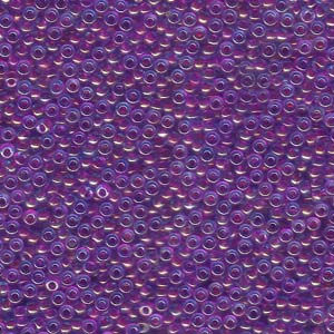 Size 11 Fuchsia Purple Lined Aqua Seed Bead 11-9352