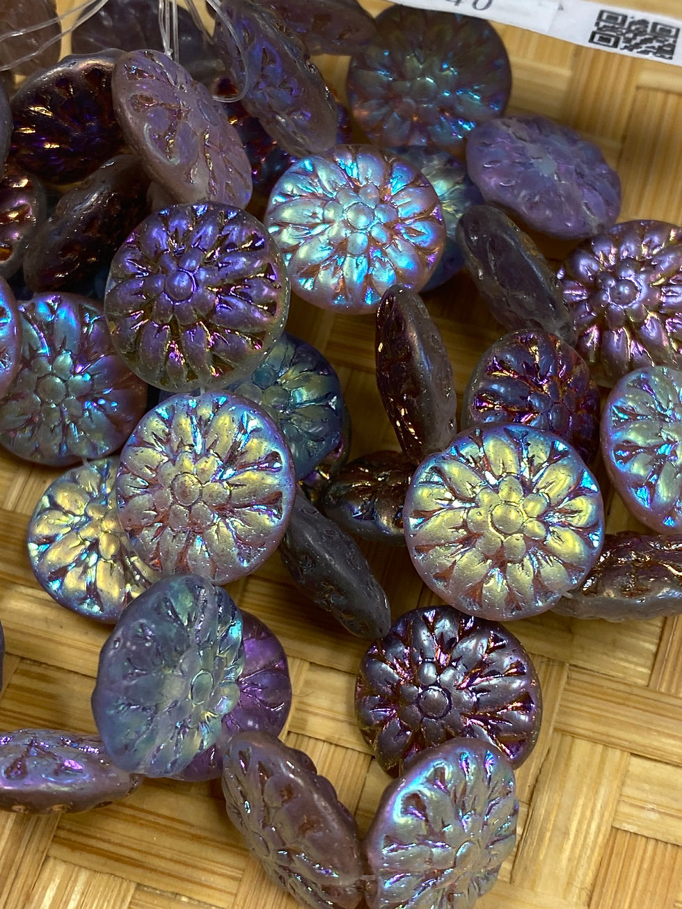 14 MM Rainbow Iris Metallic Dahlia Bead With Matte Finish 1400/DAH