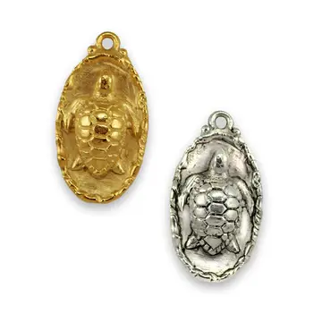 Molten Edged Turtle Pendant Pack Of 6