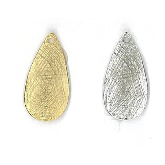 Etched 26mm Domed Teardrop Pendant 2386 Pack Of 6